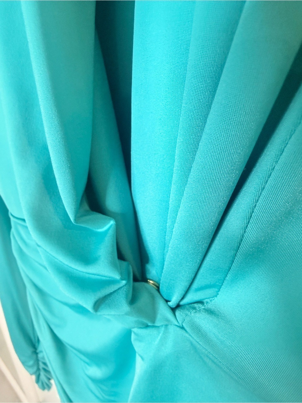 Marciano Turquoise Draped Asymmetric Dress Medium - Picture 6 of 6